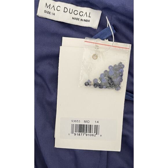 Mac‎ Duggal Dress 93653 Embellished Illusion Cape Sleeve Trumpet Gown Size 14 - Picture 8 of 8